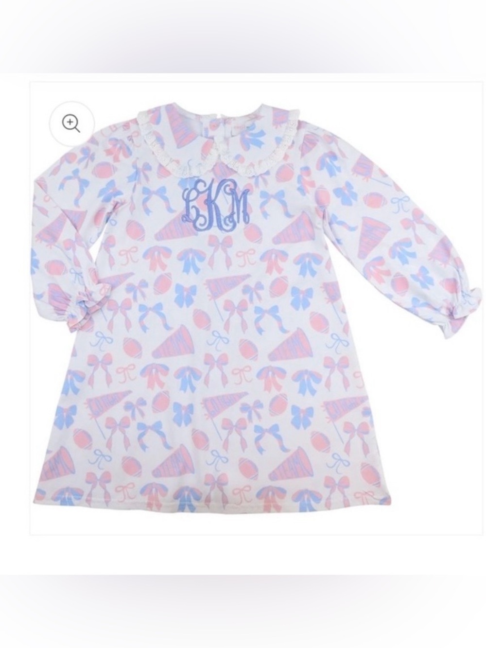 Cecil & Lou Pink and Blue Knit Football and Bow Dress